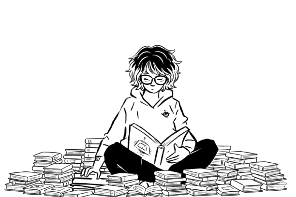 Person sitting and reading